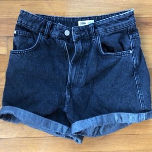 Black High waist mom shorts